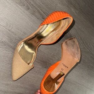 Coach Women's Vibrant Orange and Tan Heels